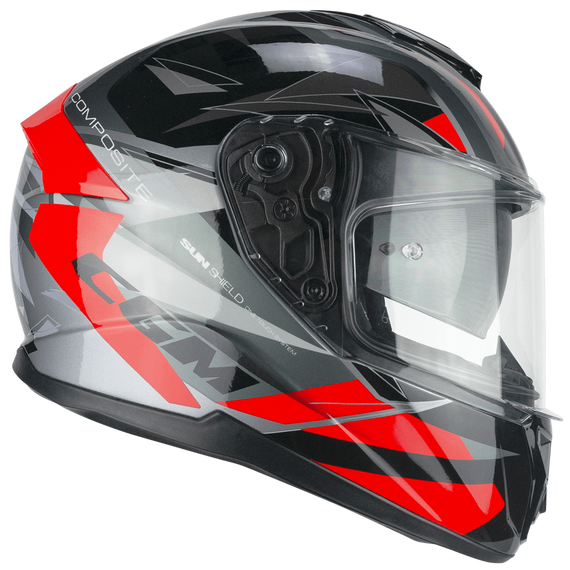 Bukósisak CGM 360X KAD SPORT Fekete/Piros